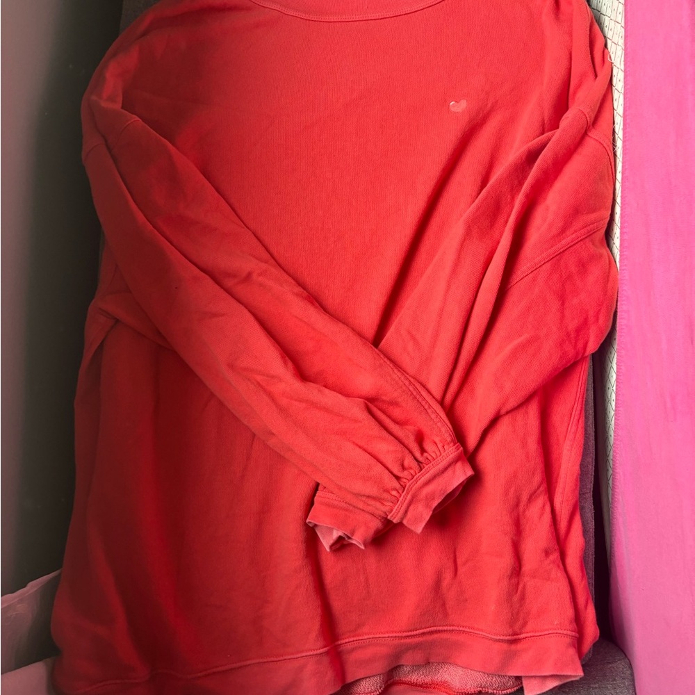 Women's Red Long Sleeve Top